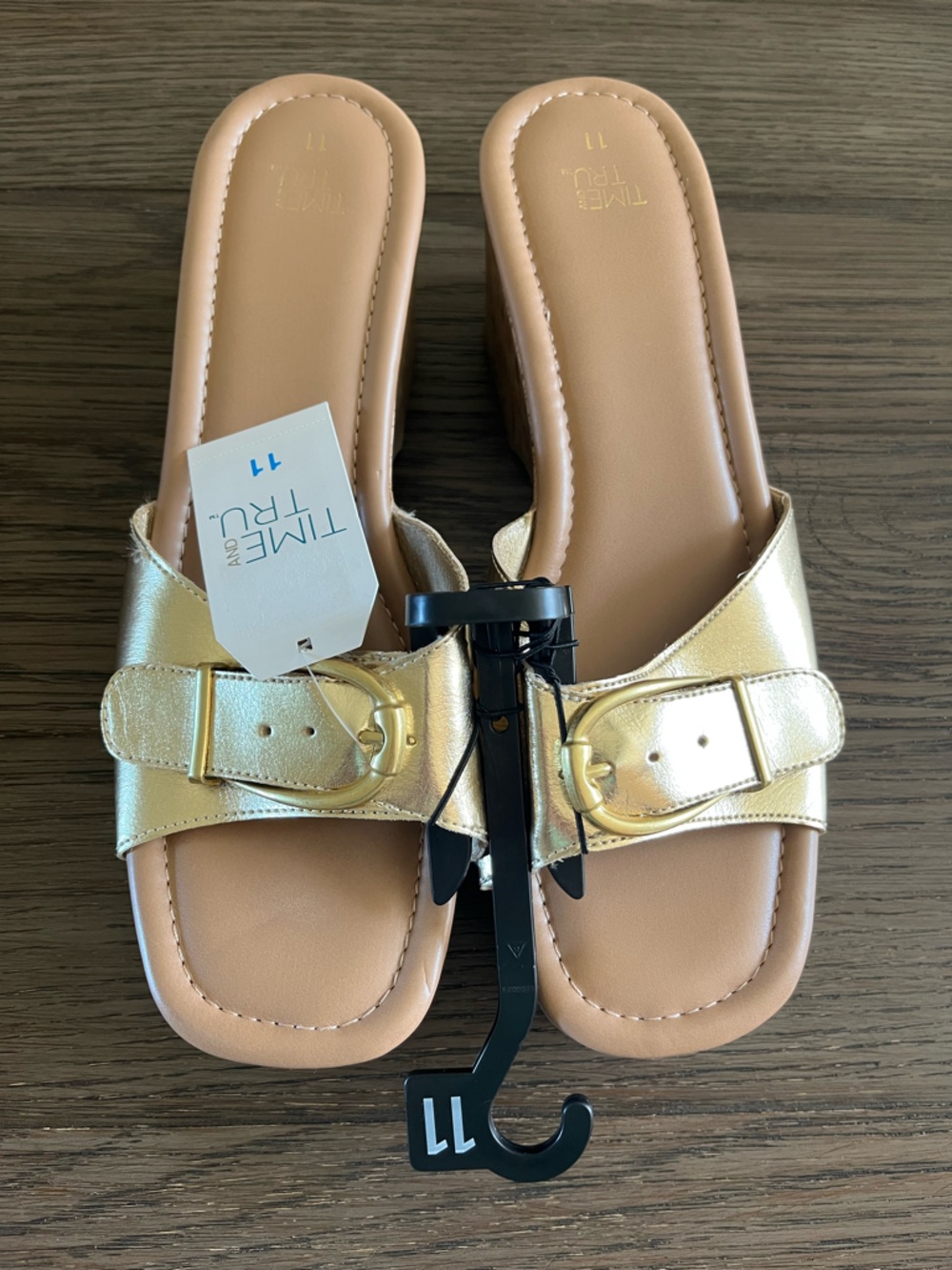 NWT! Women’s Gold Cork Platform Slip Ons Size 11